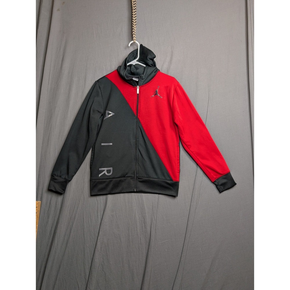 Nike Air Jordan Jumpman Full Zip Hoodie Jacket Black Red Kids Size Large